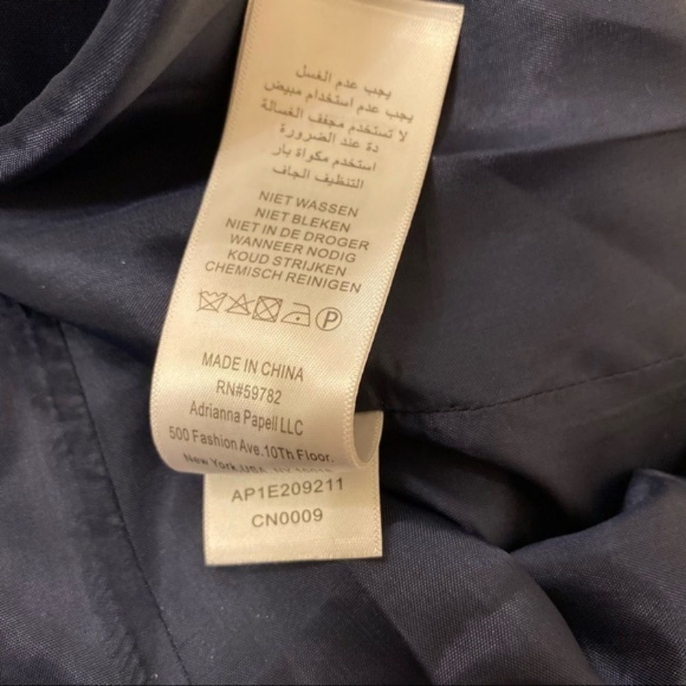 Adrianna Papell REVERSE Jacquard Midi Dress in Navy Blue / Silver - Picture 11 of 14